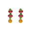 22K Yellow Gold, Emerald & Ruby Earrings (11gm)