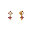 22K Yellow Gold, Ruby & Pearl Earrings (6.6gm)