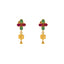 22K Yellow Gold, Ruby & Emerald Earrings (5.4gm)