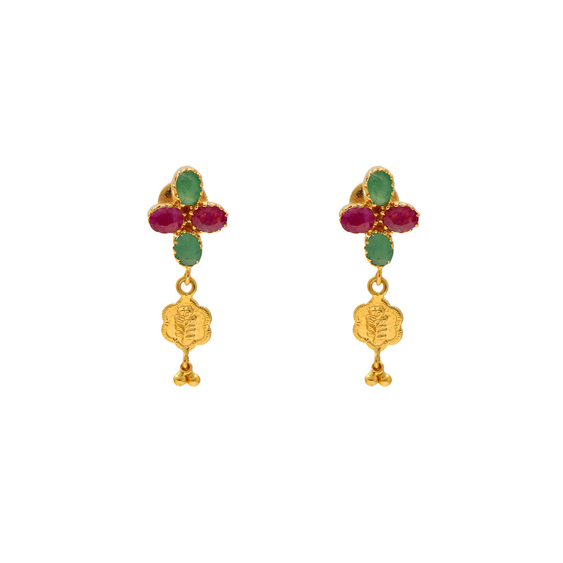 Ruby and emerald on sale earrings