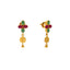 22K Yellow Gold, Ruby & Emerald Earrings (5.4gm)