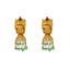 22K Yellow Gold Temple Jhumkas w/ Emeralds & Rubies (7.4gm)