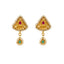 22K Yellow Gold, CZ, Emerald & Ruby Earrings (13.7gm)