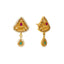 22K Yellow Gold, CZ, Emerald & Ruby Earrings (13.7gm)