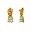 22K Yellow Gold Temple Jhumkas w/ Emeralds & Rubies (7.4gm)