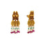 22K Yellow Gold, Emerald & Ruby Earrings (8.7gm)