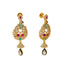 22K Yellow Gold, Emerald, Ruby & CZ Chandbali Earrings (14.3gm)