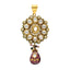 22K Yellow Gold Artisanal Pendant w/ Kundan & Ruby (16gm)