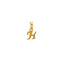 22K Yellow Gold Letter H Initial Pendant (1.4gm)