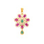 22K Yellow Gold, Ruby & Emerald Pendant Set (14.3gm)