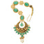 22K Yellow Gold, Emerald & Pearl Tikka (16.6gm)