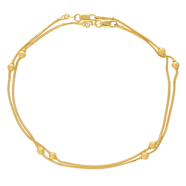 22K Yellow Gold Beaded Anklet Set (8.6gm) | 


Experience the golden embrace of our 22k gold anklet—a treasure by Virani Jewelers.   With met...