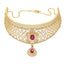 22K Yellow Gold, CZ & Ruby Choker Necklace (62.7gm)