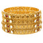 22K Yellow Gold Bangle Set of 4 w/ Kundan & Ruby (79gm)