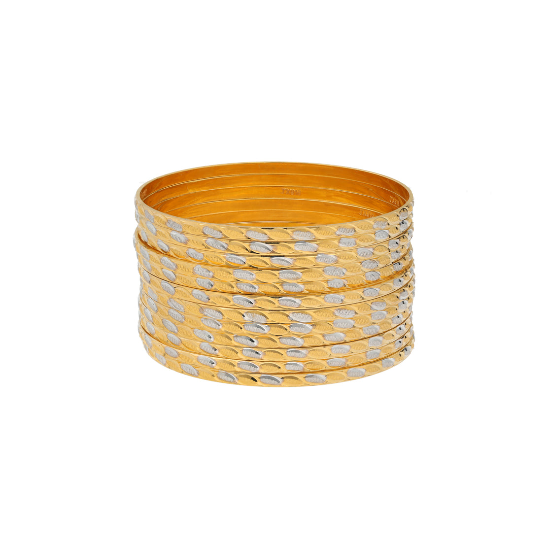 22K Yellow Gold Bangle Set of 4 54.4gm