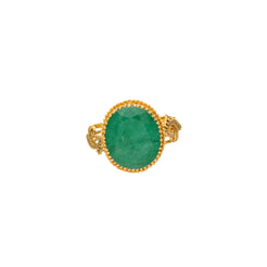 22K Yellow Gold & Emerald Cocktail Ring (5.7 grams)