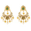 22K Yellow Gold, Emerald, Ruby, Pearls and CZ Temple Earrings (15.5 grams)