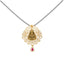 22K Yellow Gold, Ruby, and CZ Temple Pendant (12.1 grams)