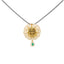 22K Yellow Gold, Emerald, and CZ Temple Pendant (8.4 grams)