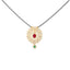 22K Yellow Gold, Emerald, Ruby and CZ Pendant (7.6 grams)