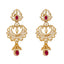 22K Yellow Gold, Ruby, Pearls and CZ Earrings (25.2 grams)