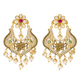 22K Yellow Gold, Emerald, Ruby, Pearls and CZ Temple Earrings (19 grams) | 



These 22k gold temple earrings, adorned with radiant gemstones, reflect the rich heritage of ...