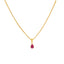 22K Yellow Gold & Ruby Teardrop Pendant Set (7.9gm)