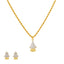 22K Yellow Gold & CZ Fancy Pendant Set (9.5gm)