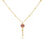 22K Yellow Gold, CZ & Ruby Beaded Chain (8.3gm)