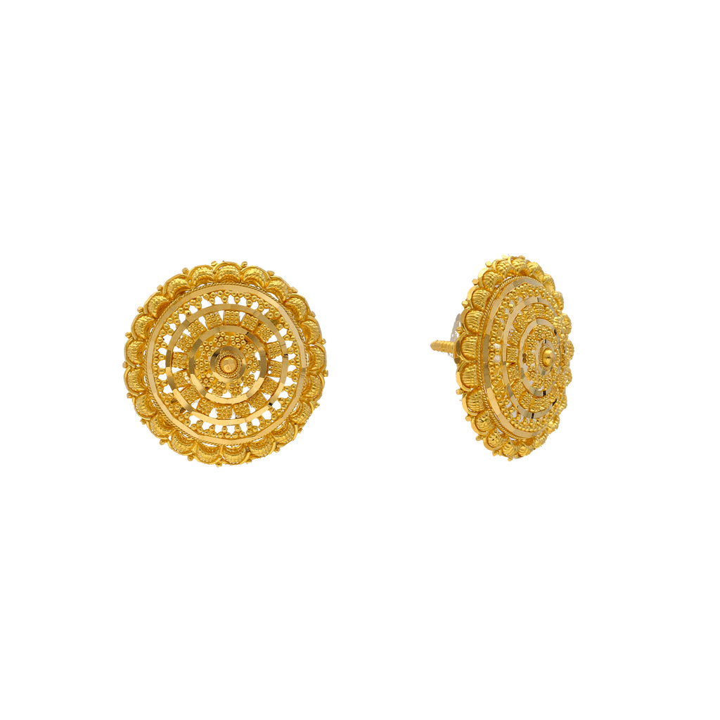 22K Yellow Gold Filigree Stud Earrings (4gm) – Virani Jewelers