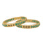 22K Yellow Gold & Emerald Temple Bangle Set (41.2gm)