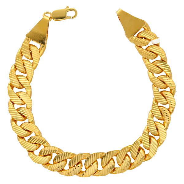 22K Yellow Gold Men's Chain Link Bracelet  (80.8gm) | 


Add a touch of refinement to your ensemble with this classic 22k yellow gold chain link bracel...