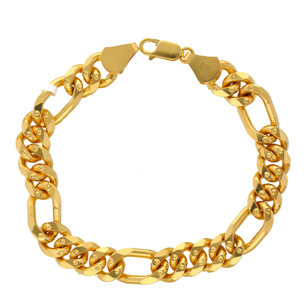 22K Yellow Gold Men's Chain Link Bracelet  (72.1gm) | 


Make a bold fashion statement with this striking 22k yellow gold chain link bracelet for men f...