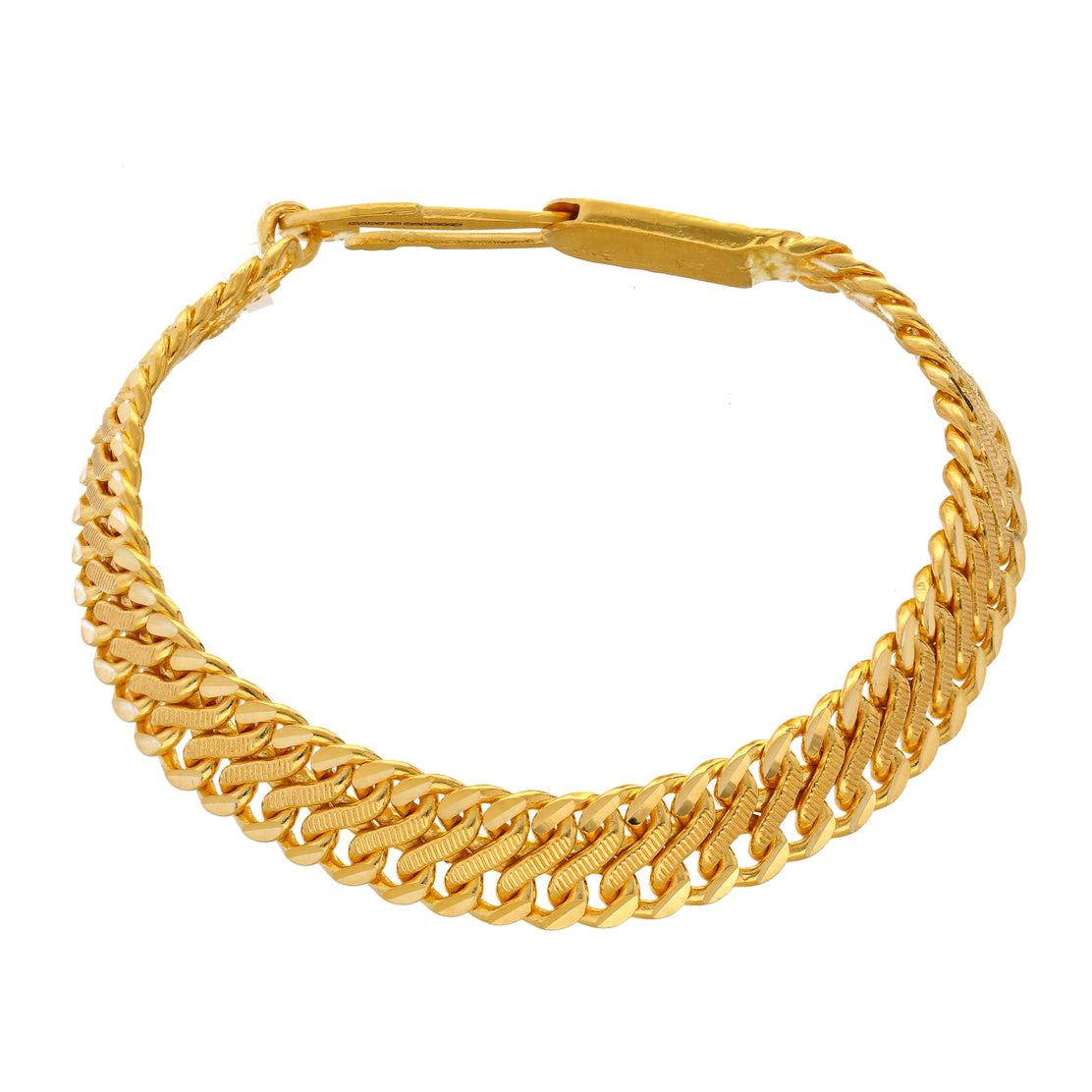 22K Real Gold Solid Link Chain Men's Bracelet Hallmarked Handmade Jewelry -  Etsy