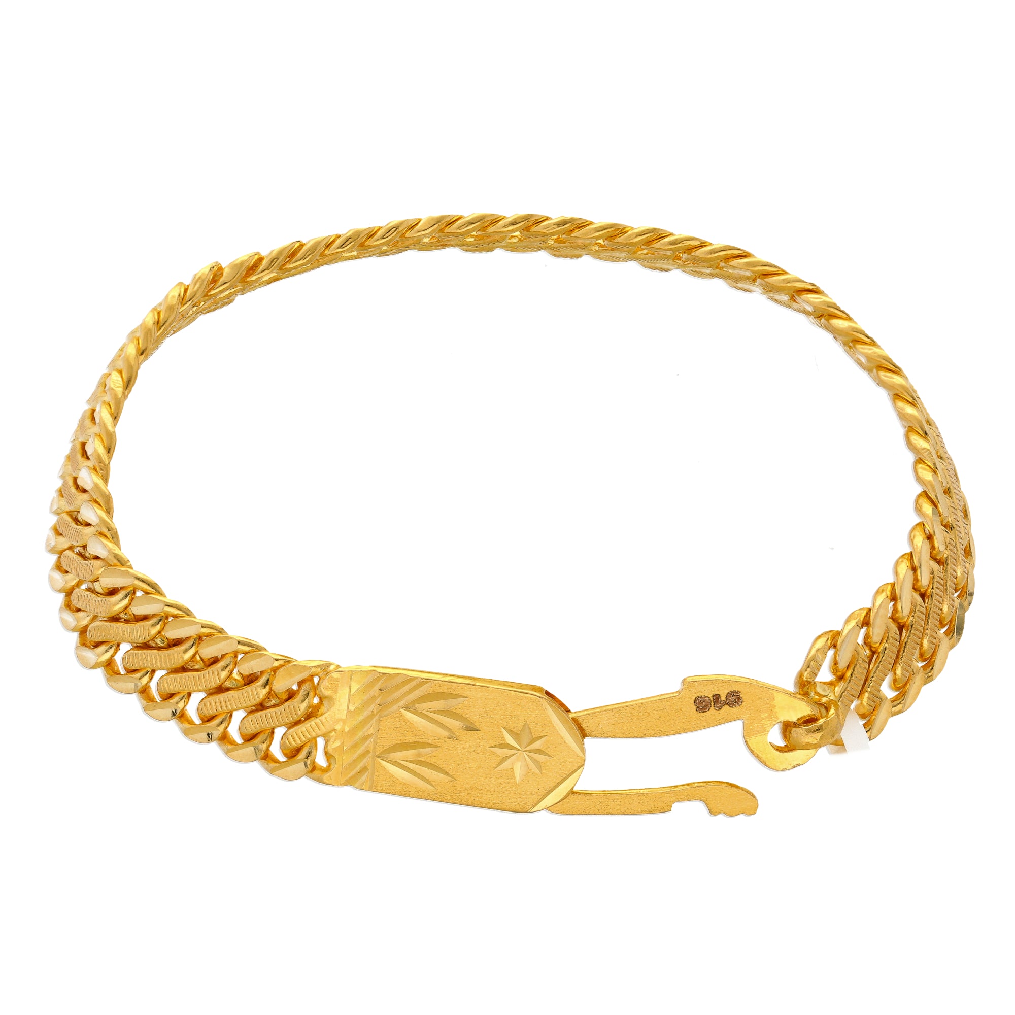 Gold Chain Bracelet for Men and Women With Gold Challa Ring