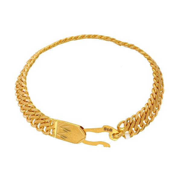 22K Yellow Gold Men's Chain Link Bracelet  (25.2 gm) | 


Step into the world of Virani men's gold jewelry with this exquisite 22k yellow gold chain lin...