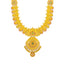 An image showing the bold pendant and collar of the 22K gold necklace from Virani Jewelers.