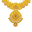 A close-up image showing the 22K gold pendant on the necklace from Virani Jewelers.