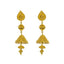 An image of the beautiful 22K gold drop earrings from Virani Jewelers.