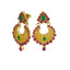 An image showing the Virani Jewelers Indian gold earrings from different angles.