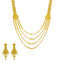 An image of the 22K gold necklace set with matching earrings from Virani Jewelers.