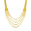 A close-up image of the 22K gold necklace with multiple beaded strands from Virani Jewelers.