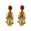 An image of the front of a pair of 22K gold earrings from Virani Jewelers