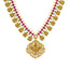 An image of an intricate Laxmi necklace crafted out of 22K gold by Virani Jewelers