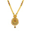 An image of a 22K gold necklace with peacock accents from Virani Jewelers.