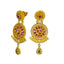 An image showing the side of the gemstone-embellished Indian gold earrings from Virani Jewelers.