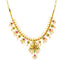 22K Yellow Gold Temple Guttapusalu Necklace Set W/ Emeralds, Rubies, CZ Gems, Pearls & Laxmi Pendant - Virani Jewelers