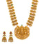 22K Yellow Gold, Gem, CZ, and Pearl Temple Necklace Set (153.11gm)