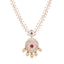 18K Rose Gold Necklace Set w/ 3.50ct Diamonds & Rubies (43.8gm)