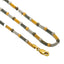 22K Multi Tone Gold Chain W/ Rounded Bead Chain & Glass Blast Bead Accents - Virani Jewelers